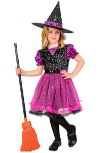 déguisement de sorcière fille, déguisement sorcière Halloween, déguisement Halloween enfant, Déguisement de Sorcière Noire et Rose, Fille