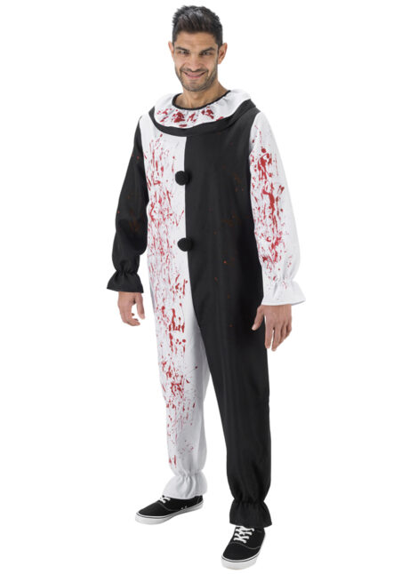 déguisement Terrifier, combinaison Terrifier avec faux sang, costume Halloween Terrifier, Déguisement Terrifier, Art le Clown Ensanglanté