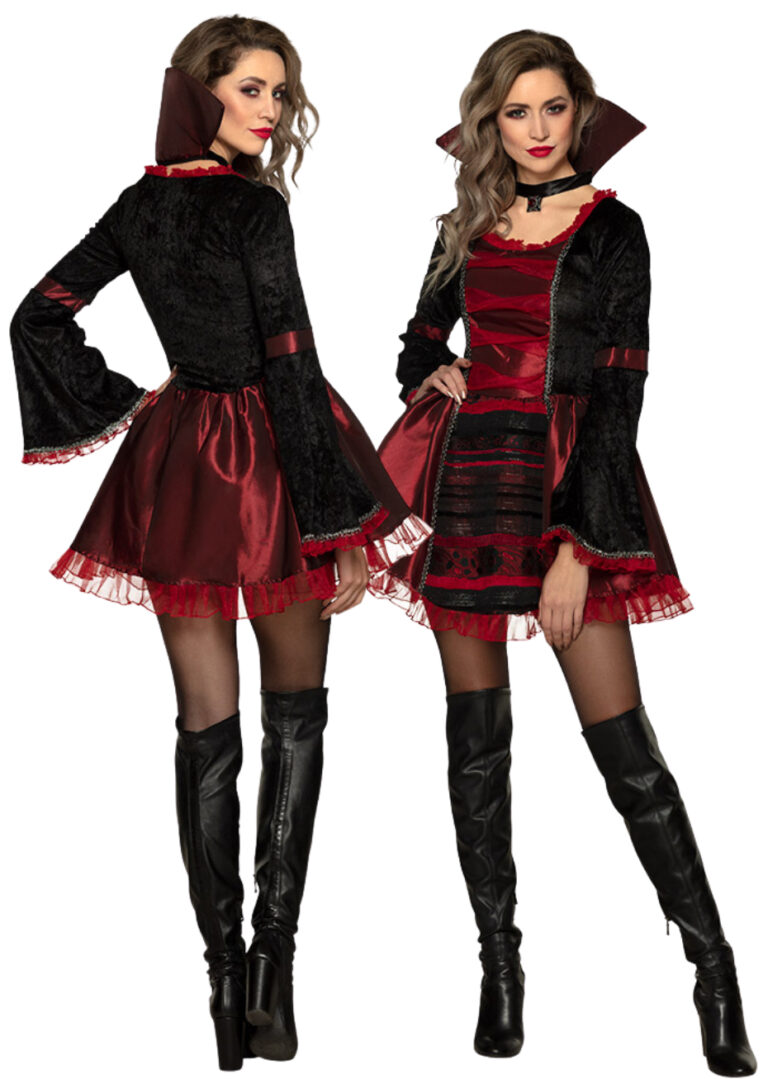 Funidelia Déguisement de Vampire Deluxe pour Fille avec robe, Tenue de Magicienne Enfant, Déguisements de Carnaval, Halloween et Fêtes – Taille 3-4 ans