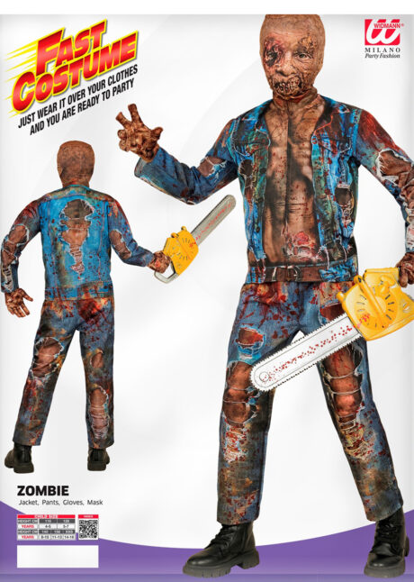 déguisement de zombie garçon, déguisement zombie enfant, déguisement Halloween garçon, Déguisement de Zombie, avec Masque et Gants, Garçon