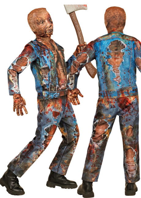 déguisement de zombie garçon, déguisement zombie enfant, déguisement Halloween garçon, Déguisement de Zombie, avec Masque et Gants, Garçon