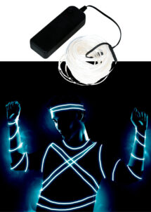 guirlande fil blancs leds pour déguisement, guirlande futuriste déguisement