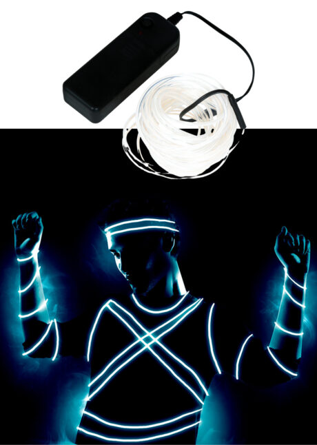 guirlande fil blancs leds pour déguisement, guirlande futuriste déguisement, Guirlande Fil Blanc LED, pour Déguisement