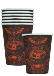 gobelets Halloween, gobelets citrouilles, vaisselle jetable Halloween