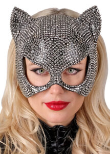 masque de chat avec strass, masque cat woman paillettes, Masque de Chat, Bijoux Strass
