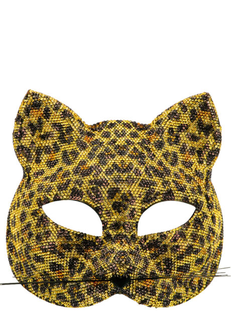 masque de chat brillant, masque de chat paillettes, masque de chat léopard, Masque de Chat Diamant, Paillettes Scintillantes