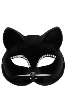 masque de chat noir, masque chat avec strass