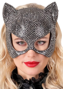 masque de chat avec strass, masque cat woman paillettes, Masque de Chat, Bijoux Strass