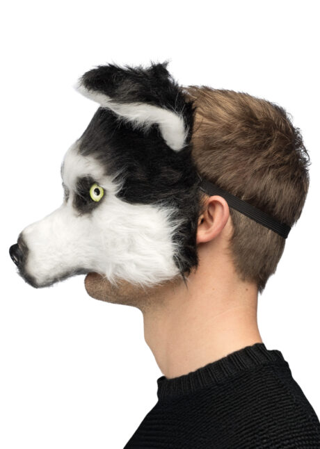 masque de chien, masque de Husky, masque animal fourrure, Masque de Chien Husky Fourrure, Demi Visage
