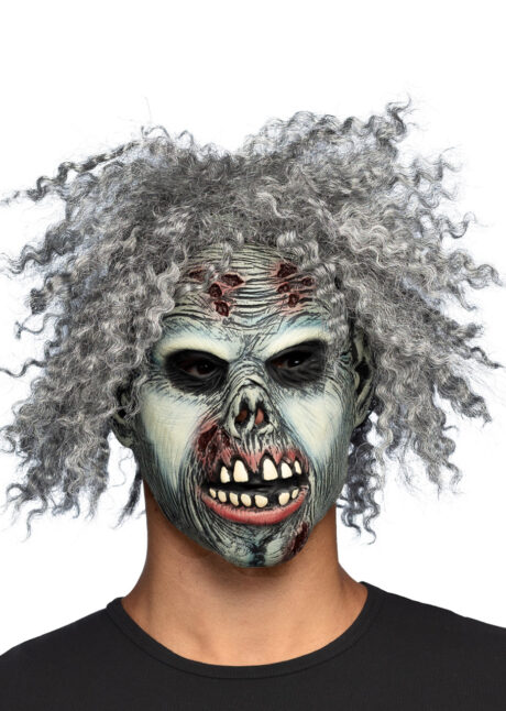 masque de zombie, masque zombie avec cheveux, masque zombie Halloween, Masque de Zombie Crazy, avec Cheveux