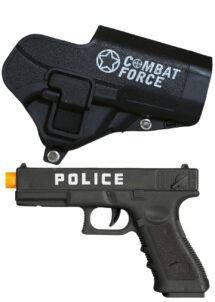 pistolet de déguisement policier, pistolet police déguisement, holster pistolet de police, Pistolet Forces Spéciales, avec Etui