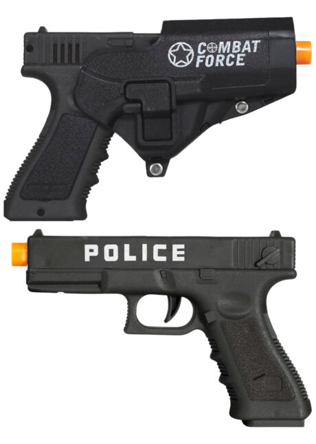 pistolet de déguisement policier, pistolet police déguisement, holster pistolet de police, Pistolet Forces Spéciales, avec Etui