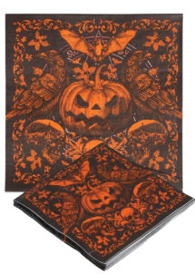 serviettes en papier Hallowenn, serviettes jetables citrouilles, vaisselle Hallowen citrouilles