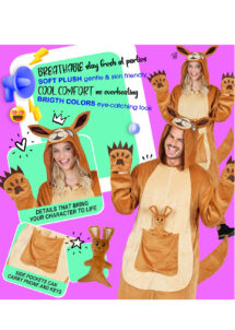 déguisement de kangourou adulte, costume de kangourou, combinaison de kangourou