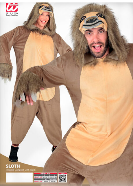 déguisements animaux, déguisement de paresseux, costume de paresseux, combinaison animal, Déguisement de Paresseux, Combinaison Ample
