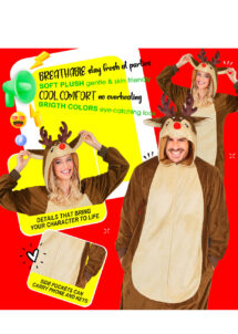 déguisement de renne, costume de renne de Noël, combinaison de Renne