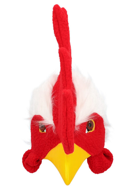 masque de coq réaliste, masque de coq fourrure, masque animal, masque supporter, Masque de Coq, Fourrure, Demi Visage