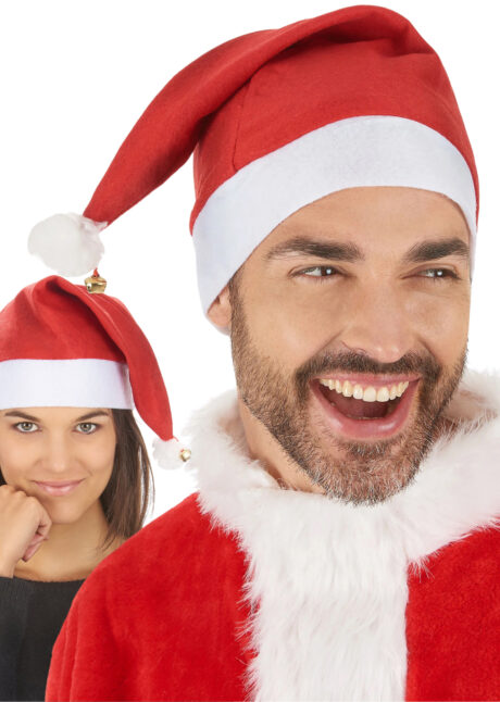 bonnet Noël grelot, bonnet de père Noël pas cher, bonnet noel feutrine, Bonnet de Père Noël, Feutrine, Grelot et Pompon Fourrure