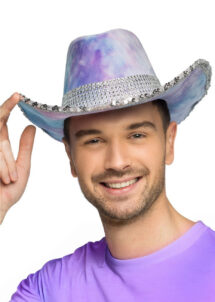 chapeau de cowboy strass, chapeau de cowboy violet, chapeau cowboy festival