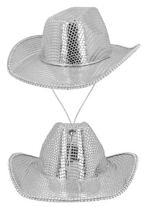 chapeau de cowboy disco, chapeau cowboy boule à facettes, chapeaux cowboy paillettes