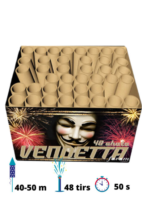 FEU-D'ARTIFICE-automatique, feux d'artifice vendetta, Feu d&rsquo;Artifice Compact, 48 Coups, Vendetta