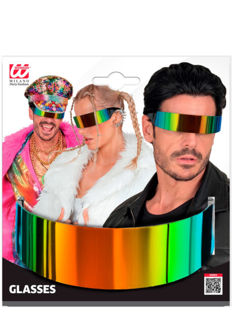 lunettes futuristes, lunettes festivales, lunettes miroirs, Lunettes Futuristes Holographiques Arc en Ciel