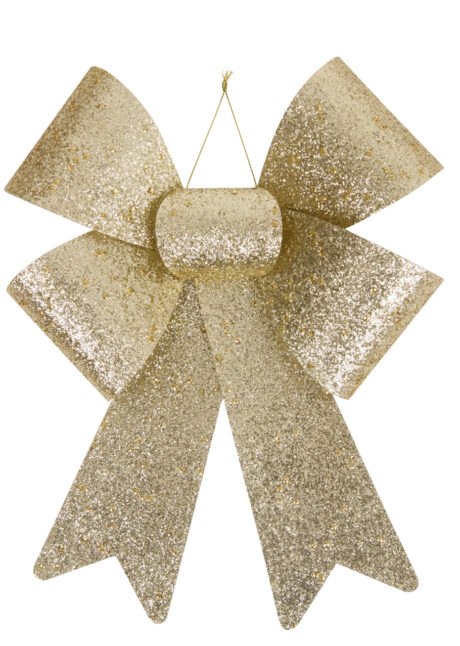 noeud de sapin, noeud de Noël, noeud décoration, noeud cadeau géant, Noeud de Noël, Paillettes Dorées, 27 cm