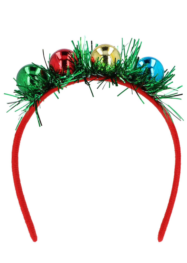 Lot De 8 Accessoires De Noël – 2 Serre-têtes Boules + 6 Colliers Festifs – Déguisement Pour Adultes Et Enfants – Idéal Pour Fêtes Et Photos