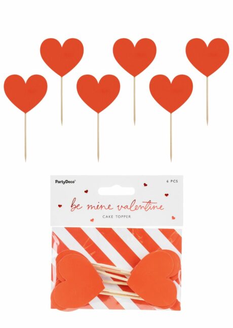 cake topper coeurs rouges, pics décos gâteau coeur, Décoration Gâteaux, Pics Apéro, Coeurs Rouges