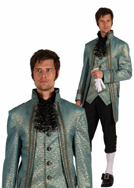 déguisement de marquis, costume de marquis, déguisement Versailles, Déguisement de Marquis Versailles, Turquoise et Doré, Premium