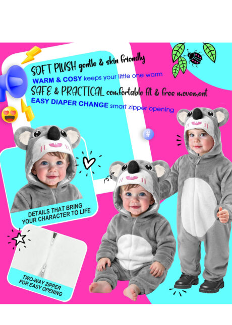 déguisement Koala pour bébé, déguisement animal bébé, costume de koala pour bébé, Déguisement de Koala, Bébé