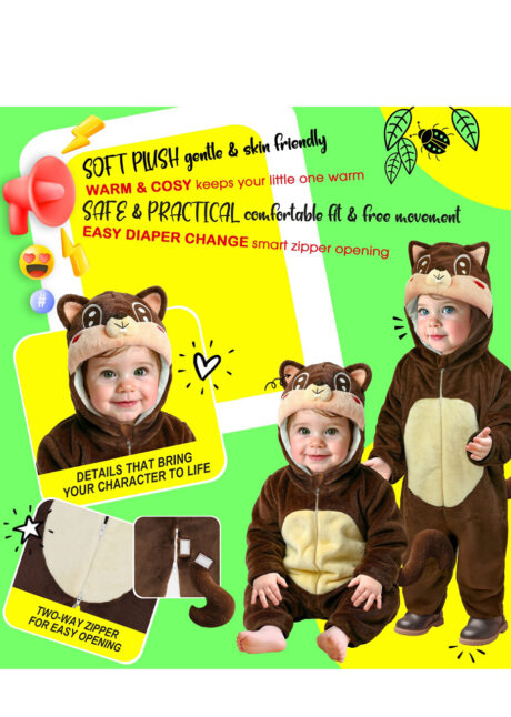 déguisement écureuil bébé, costume d'écureuil pour bébé, déguisement animal bébé, Déguisement d&rsquo;Ecureuil, Bébé