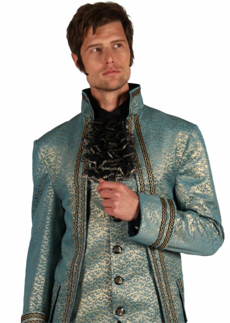 déguisement de marquis, costume de marquis, déguisement Versailles, Déguisement de Marquis Versailles, Turquoise et Doré, Premium