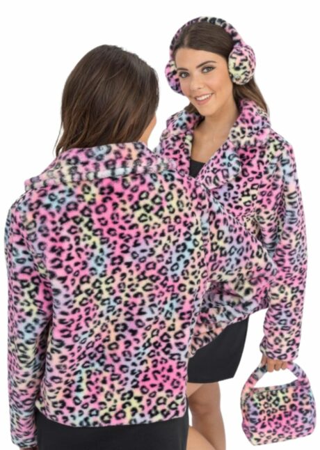 veste léopard rose, veste festival, déguisement années 2000, Déguisement Festival et 2000, Veste Léopard Rose