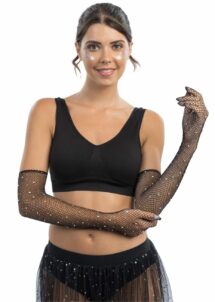 gants résilles strass, gants résille noire, Gants Résille Noirs à Strass