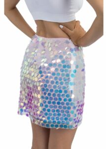 jupe sirène, jupe hologramme, jupe à pastilles hologramme, jupe festival