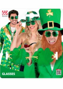 lunettes saint patrick, lunettes trèfles, accessoire saint Patrick, irlandais
