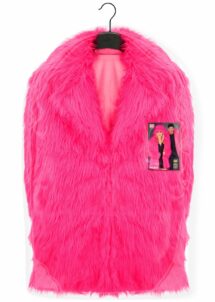 veste fausse fourrure, manteau fourrure rose, veste rose festival, déguisement années 2000