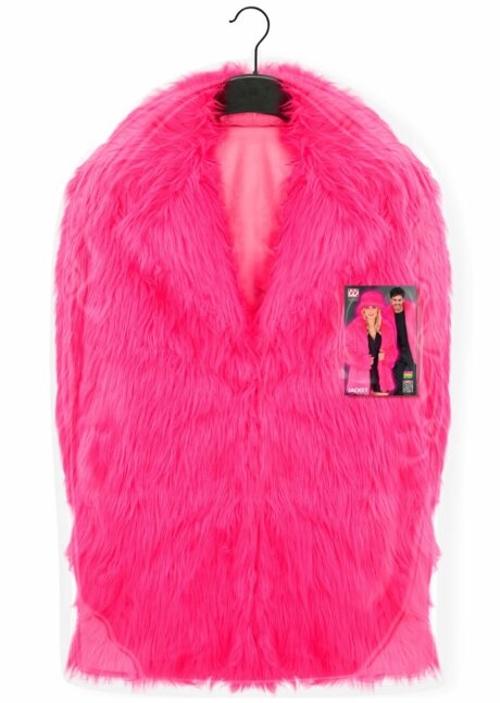 veste fausse fourrure, manteau fourrure rose, veste rose festival, déguisement années 2000, Déguisement Années 2000, Veste Fourrure Rose