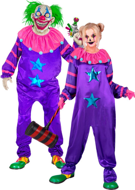déguisement de clown adulte, combinaison de clown, déguisement de clown tueur, Déguisement Clown Effrayant Violet