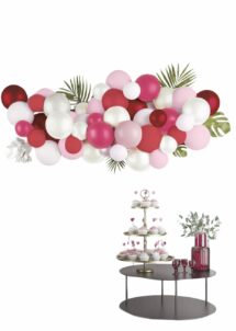 arche ballons roses et blancs, guirlande ballons roses et blancs, kits ballons roses et blancs