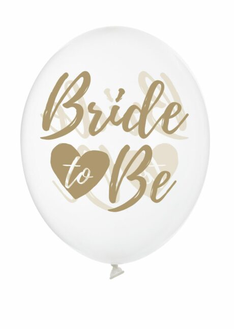 ballons bride to be latex, ballons blancs EVJF, ballons evjf, Ballons Latex Bride To Be Blanc et Doré 30 cm