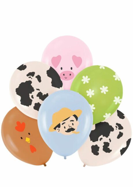 ballons animaux de la ferme, ballons animaux pour enfants, Ballons Latex Animaux de la Ferme 30 cm