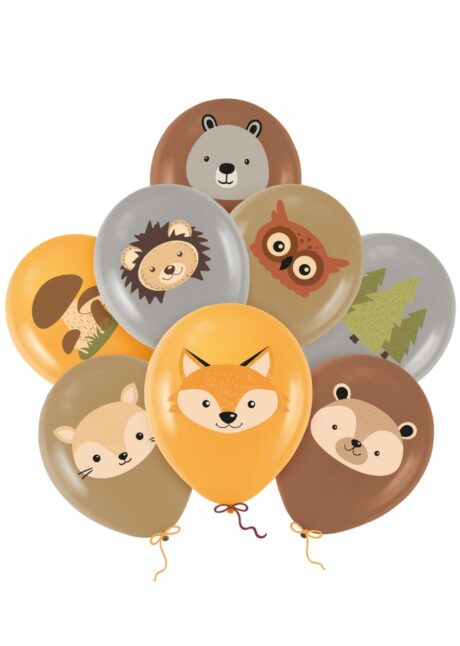 ballons animaux ferme, ballons animaux latex, ballons animaux pour enfant, ballons animaux hélium, Ballons Latex Animaux de la Forêt 30 cm