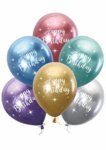 ballons anniversaires en latex, ballons anniversaires brillants