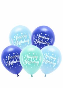 ballons latex anniversaire, ballons bleus anniversaire, ballons joyeux anniversaire