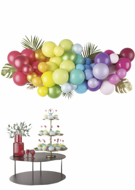 guirlande de ballons, arche de ballons, ballons arc en ciel, guirlande ballons multicolores, Guirlande de Ballons Arc En Ciel