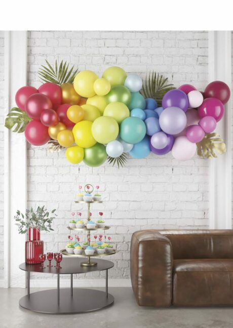 guirlande de ballons, arche de ballons, ballons arc en ciel, guirlande ballons multicolores, Guirlande de Ballons Arc En Ciel