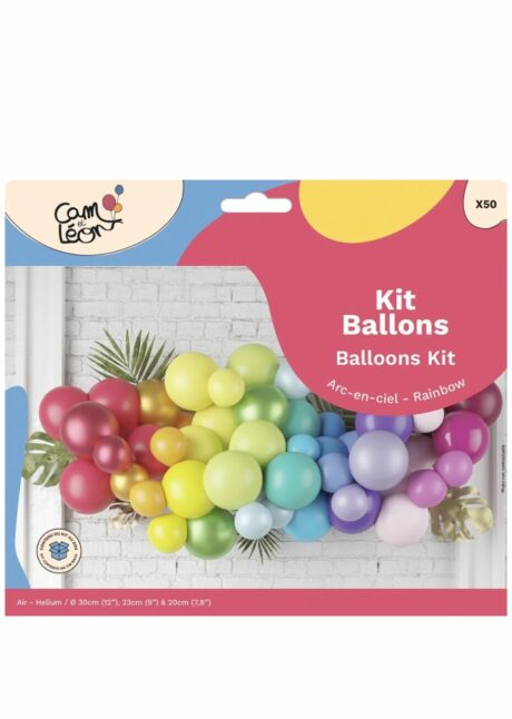 guirlande de ballons, arche de ballons, ballons arc en ciel, guirlande ballons multicolores, Guirlande de Ballons Arc En Ciel