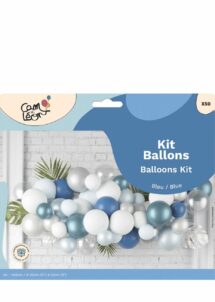 guirlande de ballons bleus et argent, arche ballons bleu et argent, kit ballons, kit arche ballons